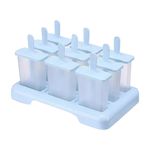 HJQEQVD Homemade Popsicle Molds 9 Cav Non Bpa Silicone Ice Pop Maker Reusable Sticks Funnel Brush and Ice Pop Recipe Silicone Popsicle Molds Easy Release,Blue One Size