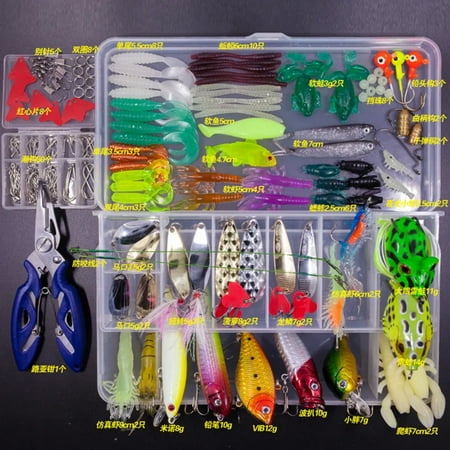 DFDIEJZ Perfect Ultimate Complete Large Assorted Fishing Lure Set for Avid Bass Pike and Crank Anglers - Includes Soft and Hard Baits like Minnow Metal Jig and Spoon - Ideal Tackle Ac