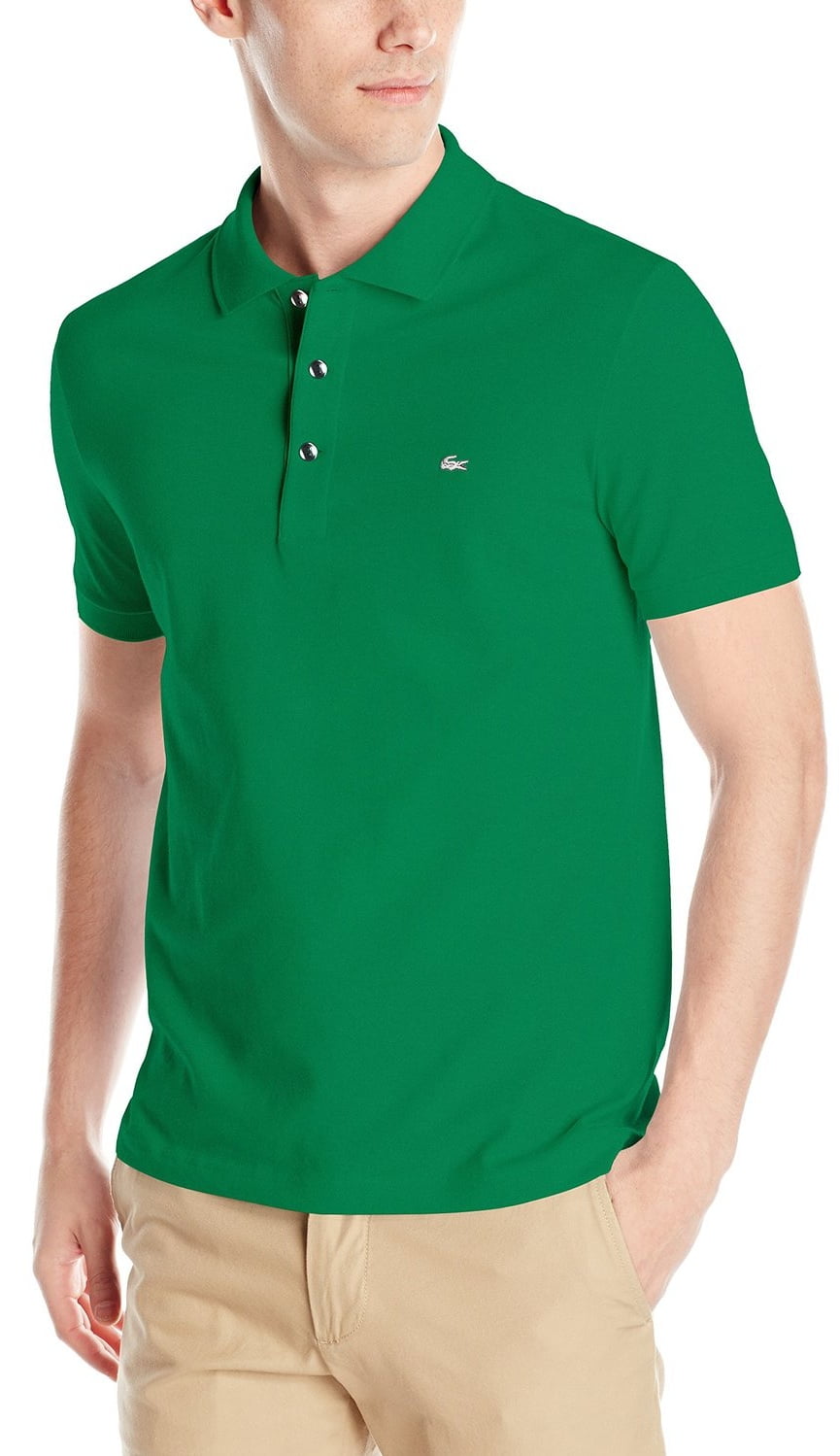 men's slim fit lacoste polo shirt in stretch petit piqué