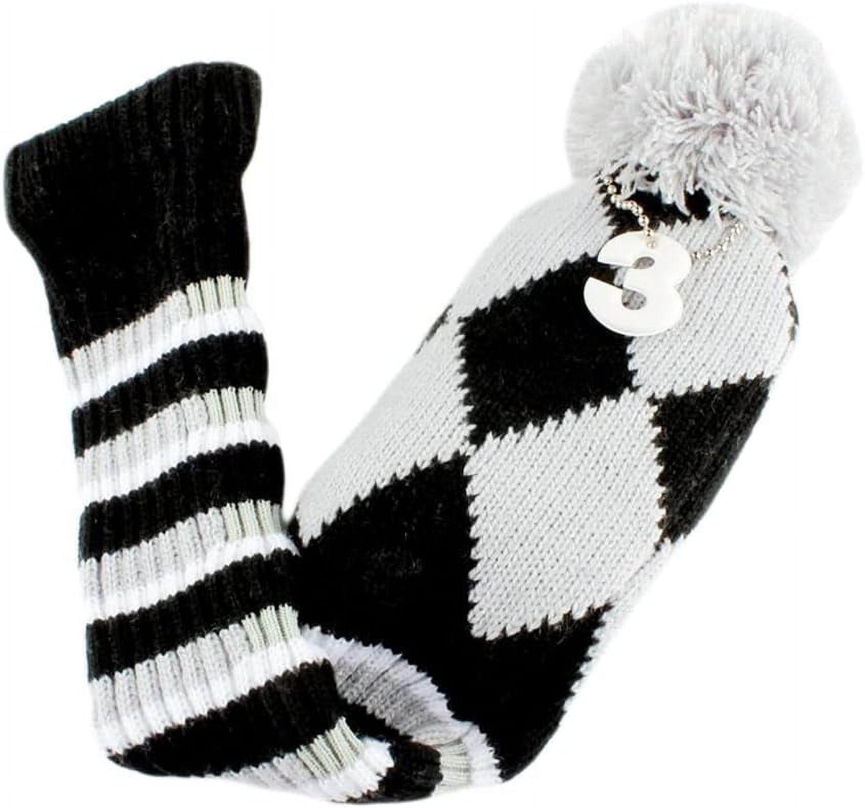 3 pcs/Set Golf Club Pom Pom Knit Cover for Driver, Fairway Wood and Hybrid HeadCovers
