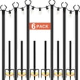 thumbnail image 6 of 10Ft 6 Pack String Light Poles ,Light Poles for Outside Lights,Outdoor with Fence Brackets Hanging Lights,Metal Stand Deck Patio Backyard, 6 of 8