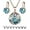 Blue Green Crystals/Rose Gold Plated Chain, variant on Leafael Ocean Bubble Women's Jewelry Set Made with Premium Crystals Opal Pink Ruby Red Costume Fashion Pendant Necklace Earring Set, Silver Tone, 18" + 2", Gifts for Women