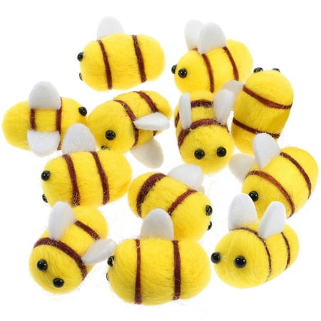 

12PCS Wool Felt Bee Decor Lovely Bee Clothes Accessories Creative DIY Headwear Accessories Cartoon Animal Clothes Decortaive Supplies Yellow