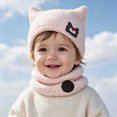 thumbnail image 2 of Beanie Knitted Hats for Toddler Kids 1-3 Years Toddler Soft Solid Cute Hats with Ear Kids Winter Hat, 2 of 5