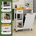 thumbnail image 2 of Uforic Kitchen Storage Cart with 13-gal Trash Storage Cabinet, Kitchen Island with Shelves & Drawer, White, 2 of 8