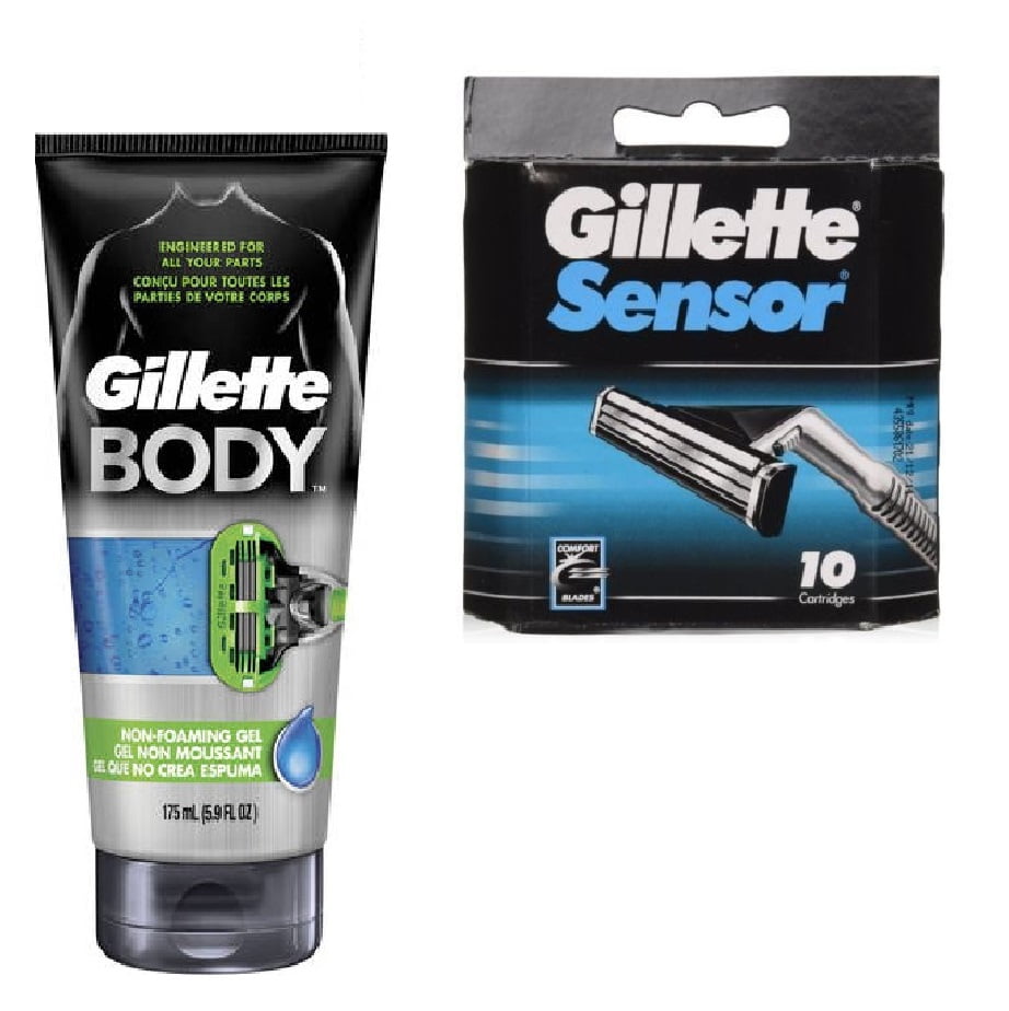 Gillette Body Non Foaming Shave Gel for Men, 5.9 Fl Oz + Sensor Refill