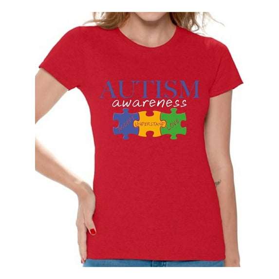 Awkward Styles Autism Awareness Shirts for Women Accept Understand Love T-shirt Autism Gifts Puzzle Pieces Tshirt Autistic Spectrum Awareness Shirt Support Autism Awareness Women's T Shirt
