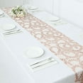 thumbnail image 6 of Efavormart 12"x108" Blush Rose Gold Leaf Vine Embroidered Sequin Mesh Like Table Runner, 6 of 11