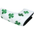 thumbnail image 2 of Sports White Green Shamrock Lucky Clover Putter Head Cover Four Leaf Clover Headcover Namotu CZYD-HY78-2, 2 of 4