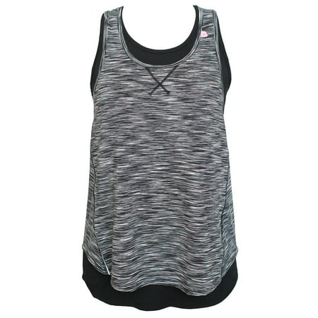 - Tangerine Womens Size Small Double Layer Tank, Dark Grey/Jet Black