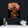 thumbnail image 4 of COMIO African American Wall Art Pink Flower on Black Women Head Vintage Canvas Art Paintings Modern Abstract Girl Picture Home Wall Decor for Bedroom Living Room, Ready to Hang (Pink, 12x16inch), 4 of 4