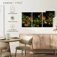 thumbnail image 5 of Elephant Stock Gold And Green Leaves Wall Art - Horizontal Multi Panel Canvas - Living Room Wall Decor - Floral And Botanical Multi Panel - Black And Gold Decor - 32" x 15", 5 of 8