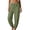 #0088-Army Green, variant on Pants for Women Elastic Waist Linen Blend Pants Boho Vacation Style Lightweight Breathable Drawstring Waist Jogger Style with Pockets Solid Color Pants Gift