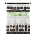 thumbnail image 4 of Achim Modern Farmhouse Polyester Light Filtering Tier and Valance Window Curtain Set, Black, 58" x 24", 4 of 6
