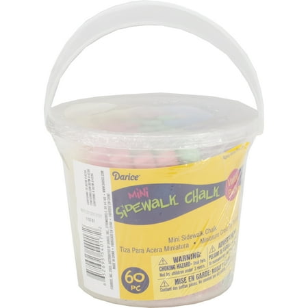 Mini Sidewalk Chalk 60/Pkg-Assorted Colors