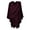 1-burgundy, variant on PULI Womens Large Cross Front Poncho Sweater Wrap Topper Knitted Elegant Shawls Cape for Fall Winter Black