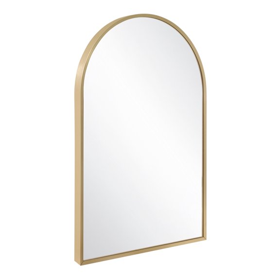 Gold Metal Framed Maeve Arched Wall Mirror, Modern Accent Mirror for Bedroom, Bathroom and Living Room, 30 in. H x 20 in. W