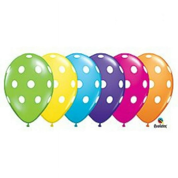 Polka Dot Balloons - 11" Latex Balloons by Qualatex - 100 count
