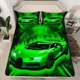 thumbnail image 3 of Homewish Sport Car Player Twin Sheet Sets for Boys, Speed Sports Lover Twin Fitted Sheet, Neon Green Cartoon Flat Sheet, Ultra Soft Bedroom Decor, 3-Piece, 3 of 8