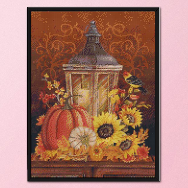 Cuadros Decorativos 11CT Impreso bordado completo Calabaza Luz Costura DIY Kits de punto de cruz Ndcxsfigh Nuevos Originales
