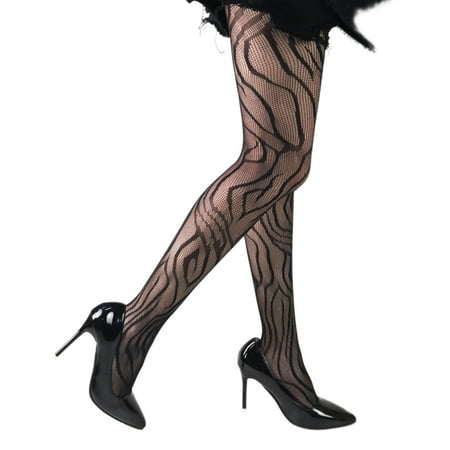 

SIEYIO Women Animal Print Sexy Fishnet Tights Harajuku Gothic Wavy Stripes Jacquard Patterned Sheer Mesh Pantyhose Stockings Clubwear Lingerie