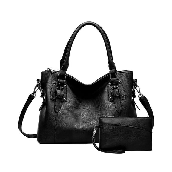 Arcticwind Handheld women's bag,Fashion Crossbody Large Capacity Bag for Women,with Change Purse,Top Handle Bags,Soft PU Leather Multi-Pocket Shoulder Bag Handbag with Adjustable Strap,Black