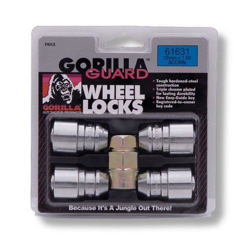 Pack of 4 Gorilla Automotive 61631 Acorn Gorilla Guard Locks 12mm x 1.50 Thread Size 
