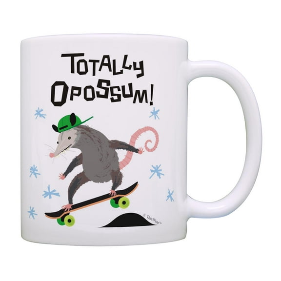 ThisWear Opossum Themed Gifts Totally Opossum Mug Pun Gifts Skatboarder Gifts Coffee Mug