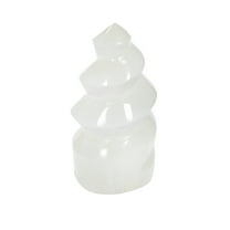 Clear Selenite Crystal Stone Spiral Chakra Healing Negative Energy Balance Rock Unicorn Horn