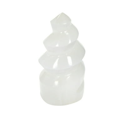 Clear Selenite Crystal Stone Spiral Negative Energy Balance Chakra Healing Rock Unicorn Horn Clear Selenite Crystal Stone Spiral Negative Energy Balance Chakra Healing Rock Unicorn Horn
