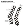 thumbnail image 2 of Naloa Black and White Checkerboard Thigh High Socks Extra Long Stretchy Sock Women Over Knee High Opaque Stocking Daily Wear, 2 of 6