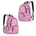 thumbnail image 2 of Xixirimido Butterfly Bows Daisy Pink Print 17" Kids Backpack for Boys & Girls Large School Bags with Multi Pockets Elementary Middle High School Student Bookbag, 2 of 8