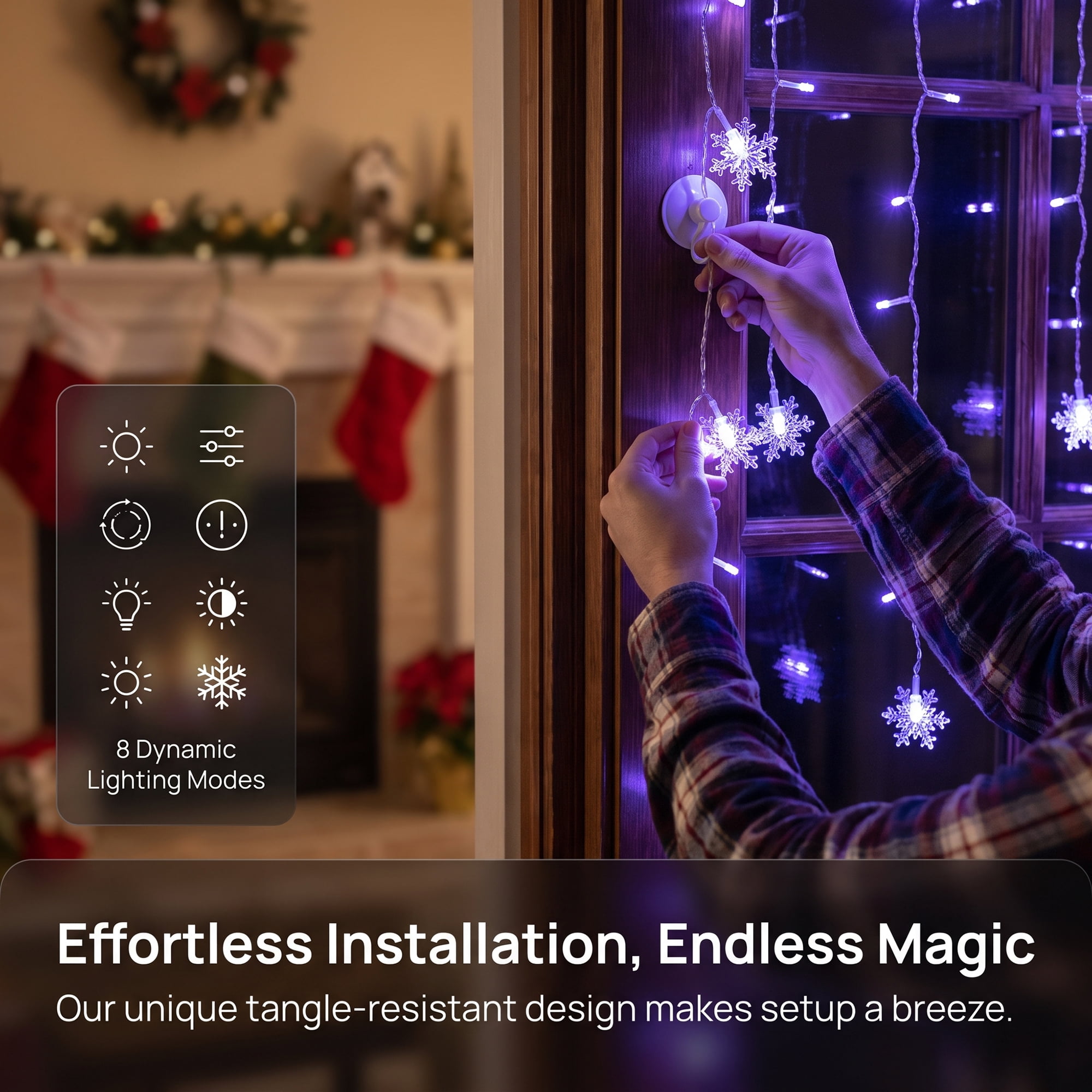 Unique Bargains 3D Snowflake Decor Lights for Indoor 3.5 ft Blue US Plug In Powers