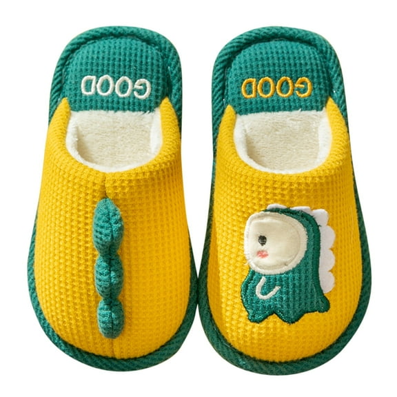 Ketyyh-chn99 Toddler Girl Slippers Winter Shoes Toddler Boys Girls House Slippers Indoor Home Shoes Warm Slipper Socks for Kids Baby Soft Winter Warm Walking Shoes Size for US 2,Yellow