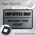 thumbnail image 4 of All Quality Classic Framed Employees Only Beyond This Point Wall or Door Sign | Easy to Install Business Signage - Large (Black-Gold) 1 Pack, 4 of 4