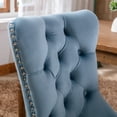 thumbnail image 5 of Wooden Dining Chairs Set of 2, Velvet Upholstered Dining Room Chairs with Nailhead Trim and Loop Pull Trim for Kitchen Room, 5 of 9