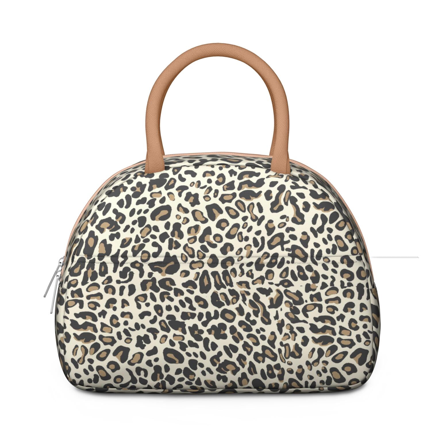 Leopard Print Lunch Bag for Women – Stylish Animal Pattern Tote with Spots and Glitter Details, Insulated & Leakproof, Fashion Lunch Box for Work or School