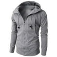 thumbnail image 2 of Dovford Mens Slim Fit Lightweight Zip Up Hoodie with Pockets Long Sleeve Full-Zip Hooded Sweatshirt, 2 of 6