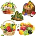 thumbnail image 4 of Pegatinas de pared autoadhesivas con forma de cesta de frutas de color pastoral Three Ratels CO39 para decoración de cocina y frigorífico, 4 of 5