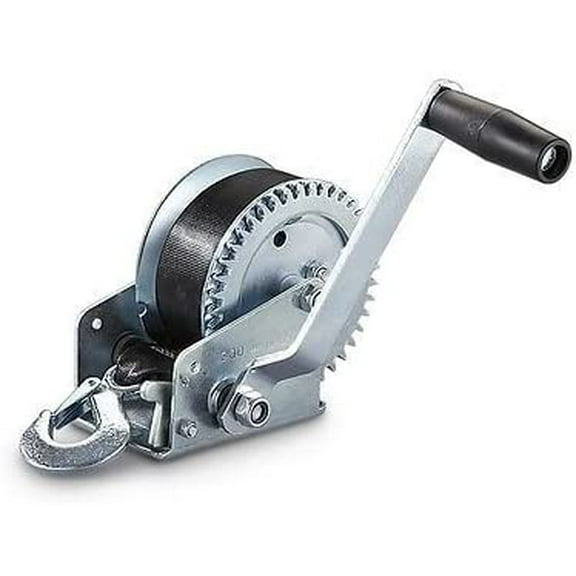 Heavy Duty Hand Crank Strap Winch 600lb Jet Ski ATV Boat Trailer Tow Marine
