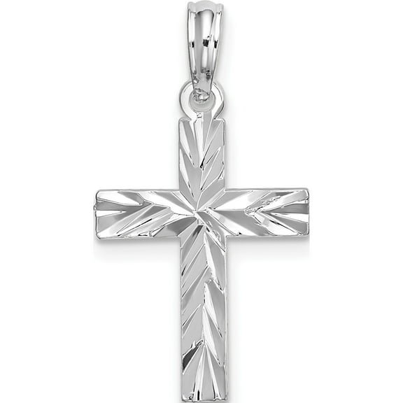 Sterling Silver All-Over Diamond-Cut Latin Cross Pendant - Jbsp