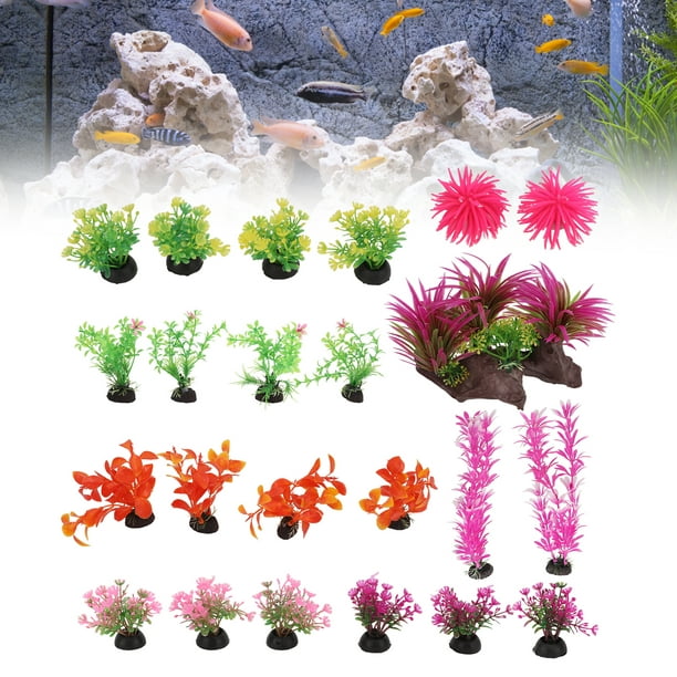 Youthink Artificial Seaweed Decorations, Soft Texture Easy To Clean Simple Installation Artificial Seaweed Water Plants 8pcs For Aquarium Decoration