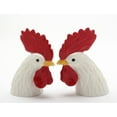 thumbnail image 3 of Ceramic Rooster Head Salt Pepper Shakers Hand Painted Farmhouse, 3 of 3