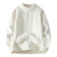 thumbnail image 3 of Yiliang Cable knit Classic Sweater for Men Fall and Winter Long Sleeve Warm and Thermal Top Clothes ,Beige,L, 3 of 5