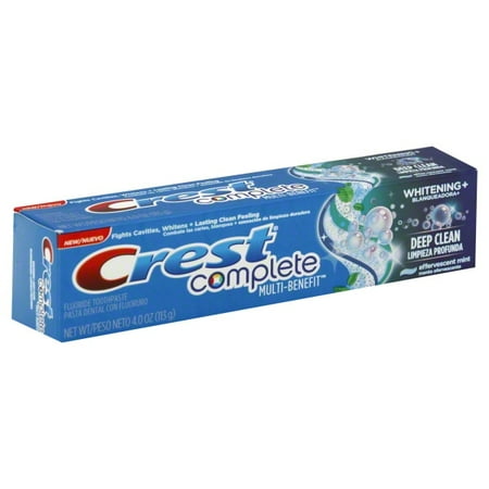 Crest Complete Whitening Plus Deep Clean Effervescent Mint Toothpaste, 4 oz