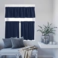 thumbnail image 6 of 3 Piece Kitchen Curtains and Valances Set Solid Dark Blue Cafe Curtains 36 Inch Length Minimalism Abstract Denim Texture Valance & Tier Curtain for Living Room Bedroom Small Window 54"x18"+27"x36"*2, 6 of 6