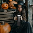 thumbnail image 4 of 40 oz Halloween Tumbler with Handle Lid and Straw - 5D Bat and Spider Web Printed Black Spooky Halloween Water Bottle Travel Mug Cup Gifts for Women Men Adults, 4 of 6