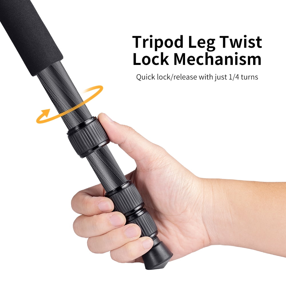 K&F CONCEPT 70"/1.7m Carbon Fiber Porfessional Lightweight Camera Tripod for DSLR Camera//Phone, Travel Tripod for Camcorder,15kg/33.07lbs Load,360 Degrees Ball Head