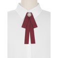 thumbnail image 4 of INSPIRE CHIC Women's Bow Brooches Pre-Tied Ribbon Brooch Pin Bow Tie Burgundy, 4 of 4