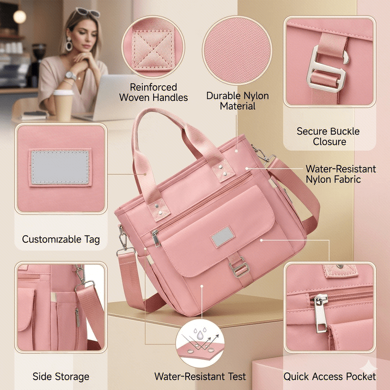 Win s Way Diaper Bag Backpack, Large Capacity Nylon Maternity Baby Bag for Mom & Dad, Lightweight Waterproof Travel Mommy Bag with Wet and Dry Separation, Hospital Overnight Nappy Bag